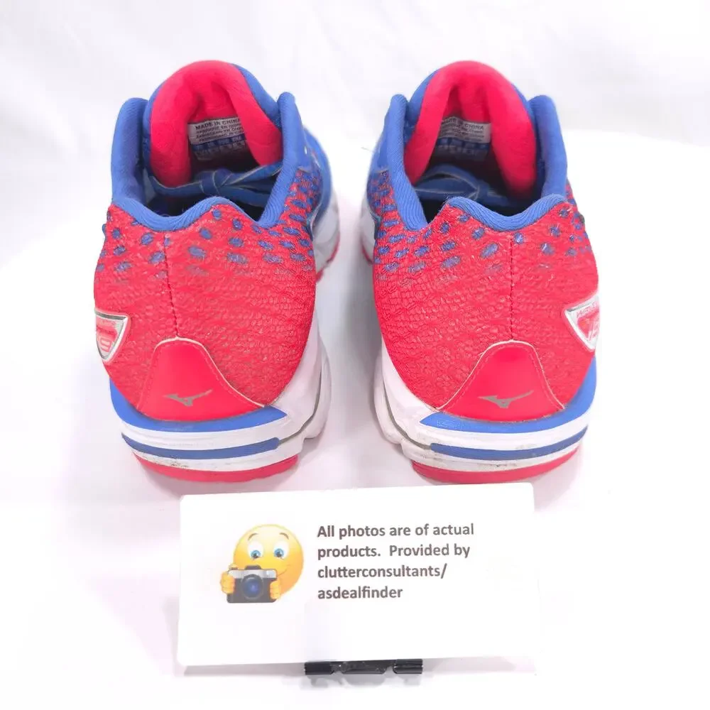Mizuno Wave Rider 19 Athletic Shoe Womens Size 7.5 J1GD160301 Blue Red